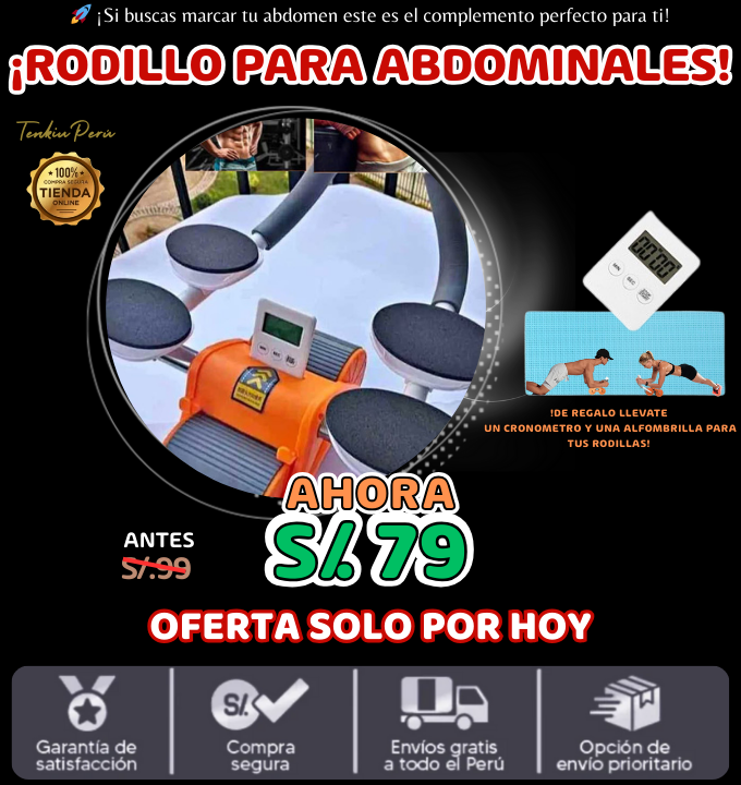 RODILLO PARA ABDOMINALES CON REBOTE AUTOMATICO