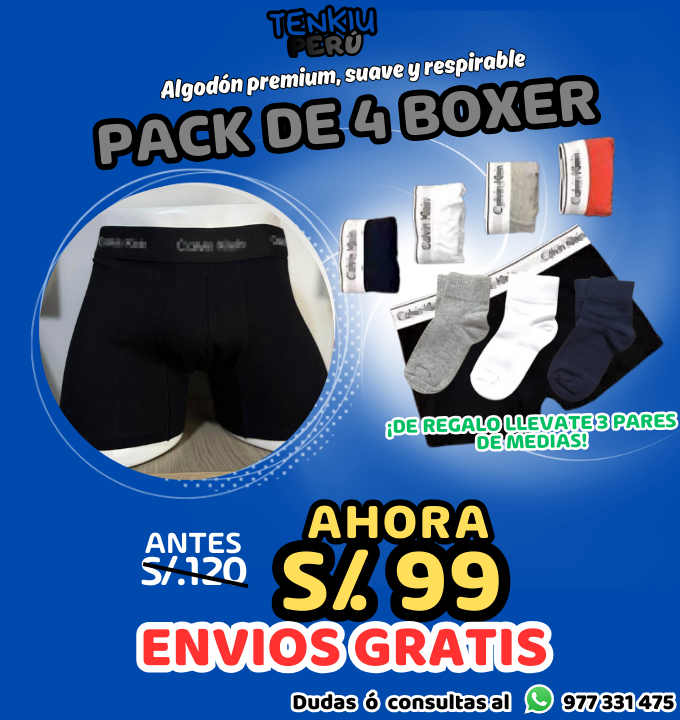 BOXER PREMIUN PACK DE 4