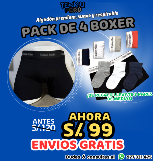 BOXER PREMIUN PACK DE 4