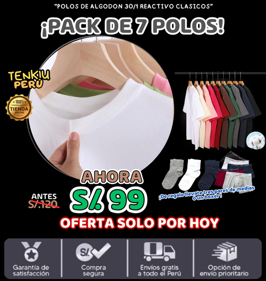 POLOS BASICOS PACK DE 7